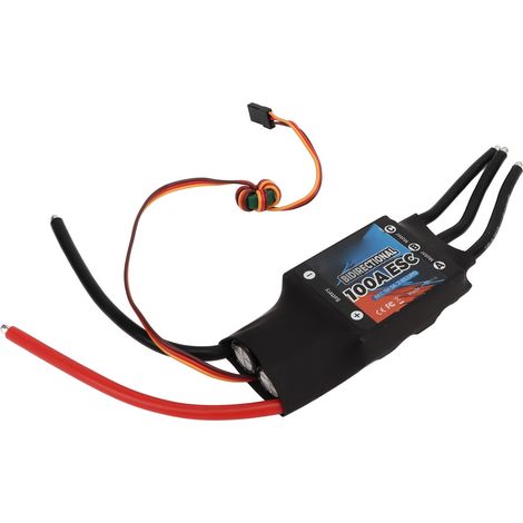 Contrôleur de vitesse électrique sans balais GTSKYTENRC bidirectionnel 100A 2-6S BEC 3A 5V, adapté aux voitures, bateaux et hélices télécommandés. (1/5)