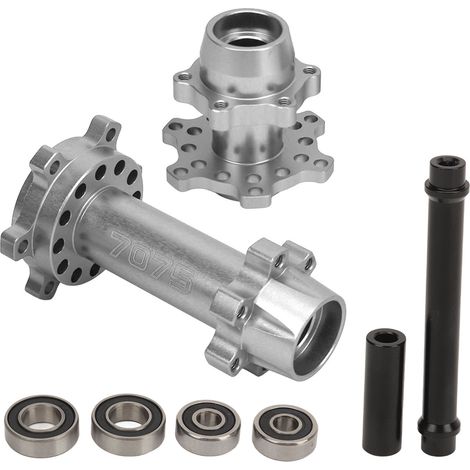 Sechseckige Aluminium-Radnaben für Vorder- und Hinterrad des LOSI 1/4 Promoto MX RC-Motorrads, zur Modifizierung und Verbesserung, silberfarben (1/5)