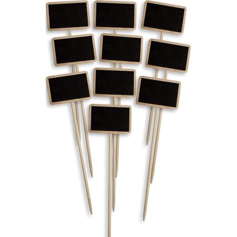 Lot de 10 Panneaux de Plantes en Bois Classique pour jardinière Jardin d herbes jardinières Maison de Campagne inscriptible 25 cm 10 (1/5)