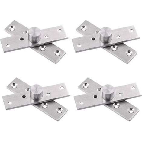 Charnières Pivot Porte à Rotation Cachée de 360 Degrés 4 PCS Pivot Hinge for Door Charnière de Porte Supérieure Inférieure en Bois à Charnière en Aci (1/4)