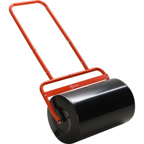 Handliche Rasenwalze, Praktische Rasenrolle, Graswalze, Gartenwalze, flexibel, Stahl, 58L x 32,5B x 113H cm, Rot