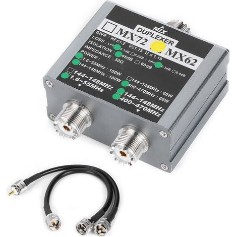 MX62 VHF/UHF Duplexer 144/148MHz 400/470MHz Indoor Antenna Combiner with Different Frequencies