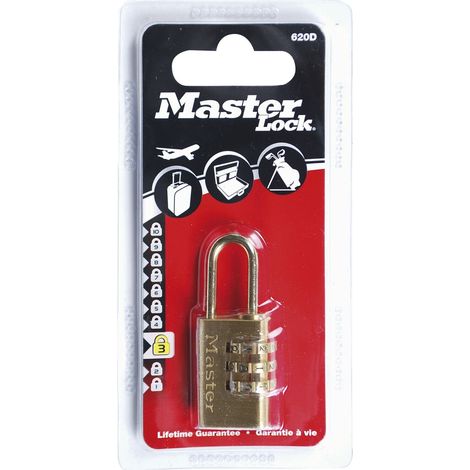 MASTER LOCK Vorhangschloss 620 EURD Zahlenschloss, 20 mm,Messing Finish SB
