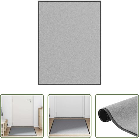 vidaXL Paillasson en polypropylène - Paillasson gris 90x120 cm (1/5)