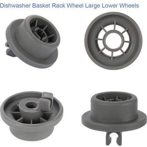 Lot de 4 roulettes pivotantes pour panier inférieur de lave-vaisselle Bosch, Neff et Siemens 165314 420198 AP2802428 PS3439123-Chrom (1/5)
