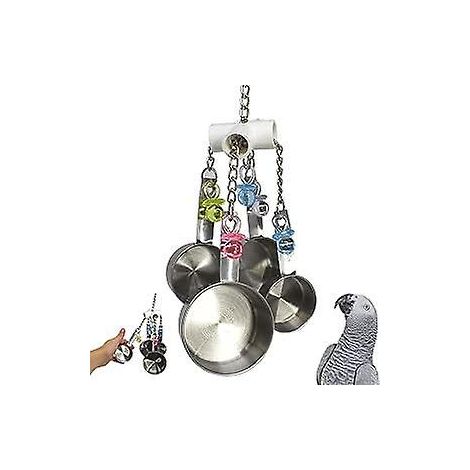 jouets  Mcher Pour Perroquet Avec Cuillre En Mtal Colore Jouets  Suspendre Pour Cage D'oiseaux De Compagnie Perroquet Perruche