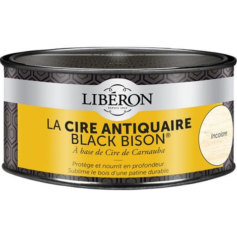 Cire Black bison incolore 500cc – Nourrit et nettoie le bois – Pour bois dur et teck – Application facile et rapide – Liberon