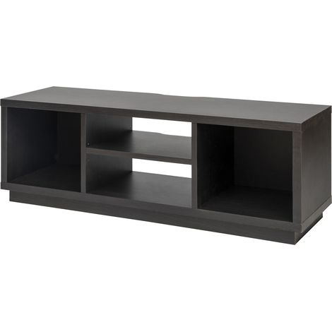 Iris Ohyama, Meuble TV, Meuble tele, Banc TV, Support télévision pour ecran jusqu'à 55 pouces, 4 Etagères, Sortie-câbles, Pieds ajustables, Chambre, Salon - TV Cabinet Standard OTS-125S - Chêne noir