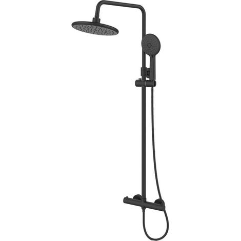 Basic Set doccia con miscelatore termostatico, soffione e doccetta, nero opaco (SATSSTKEBC)