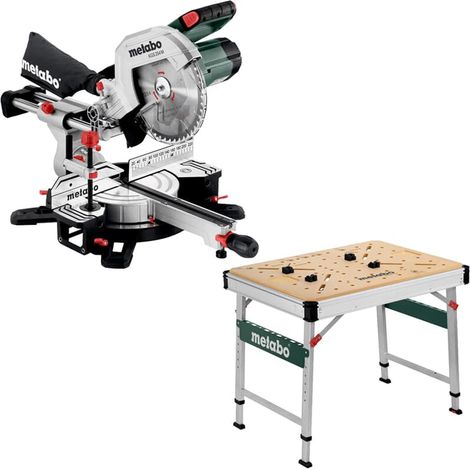 Metabo Kapp und Gehrungssäge KGS 254 M inkl. Multifunktionstisch Werkbank MWB100