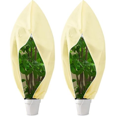 Voile d'hiver pour plantes d'extérieur 120x180 cm, 2 pièces de protection contre le gel, housse de protection des plantes, toile d'hiver réutilisable pour plantes avec cordon de serrage (1/5)