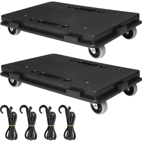 Lot de 2 roulettes de transport pour meubles - Charge maximale : 400 kg - Extensible - Noir (1/5)