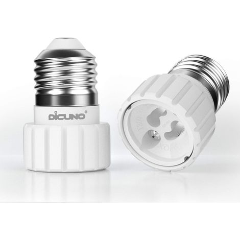 E27 vers GU10 Adaptateur de douille, Douille de lampe, Lot de 2 Convertisseurs de culot à grande vis E27 vers GU10, 200W, 250V, Résistance max à la chaleur 160 ℃ (1/5)