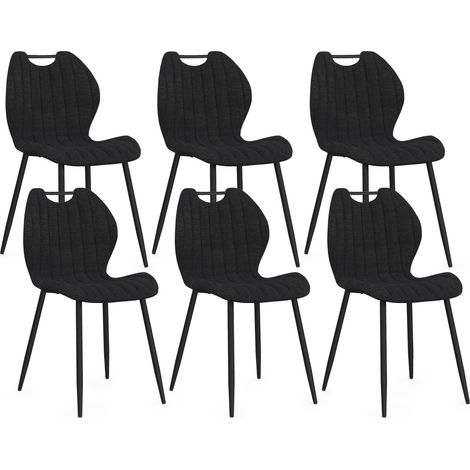 Set di 6 sedie PIO con maniglie in spugna nera (1/5)