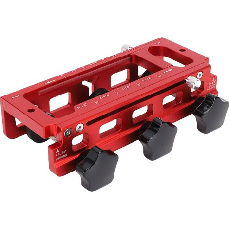 Gabarit de charnière de porte en alliage d'aluminium, kit de gabarit pour défonceuse, gabarit de mortaise réglable pour charnières de 2,5 à 5 pouces (1/5)