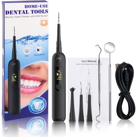 Détartreur Dentaire - 5 Vitesses - Affichage LED - Étanche - Rechargeable - Pour Hygiène Buccale À Domicile - 1 Pièce (1/5)