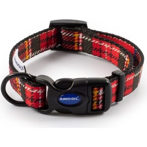 Ancol Nylon Tartan Adjust Collar Red 20-30cm - 30265 (1/3)