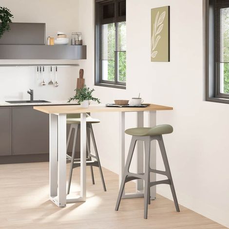 Pieds de table de bar en T, 2 pièces, blanc, 40 x 35 x (100-101) cm, acier