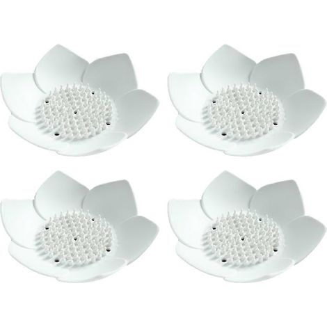 Porte-savon en silicone, motif lotus, pour douche, antidérapant (1/4)
