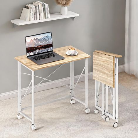 Bureau bois naturel en MDF 80 x 40 x 75 cm (1/5)
