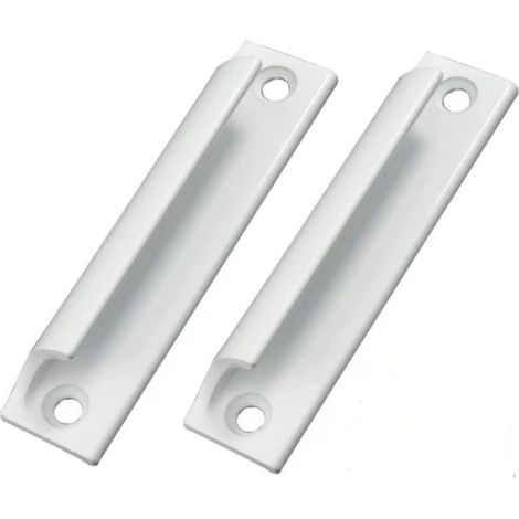 2 pièces Poignée de porte coulissante, balcon, tiroir et fenêtre, en alliage d'aluminium blanc, avec vis d'installation (1/5)