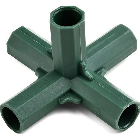 Lot de 4 raccords de cadre en plastique pour auvent de jardin, grimpe, plantes, compatibles avec les supports de serre de 16 mm (angle droit 4 voies) (1/5)