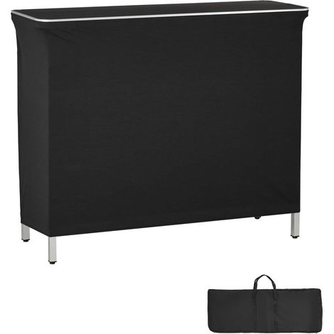 Mophorn Tavolo Bar Pieghevole per Esterno, Bancone Espositivo 1100 x 385 x 885 mm, con Borsa per Trasporto, 2 Ripiani Portaoggetti e Tela Rimovibile, Ideale per Bancarelle, Fiere e Mercatini (1/5)