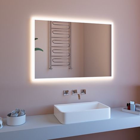 Miroir de salle de bain anti-buée LED rétro-éclairé 100x70 ETR127-M