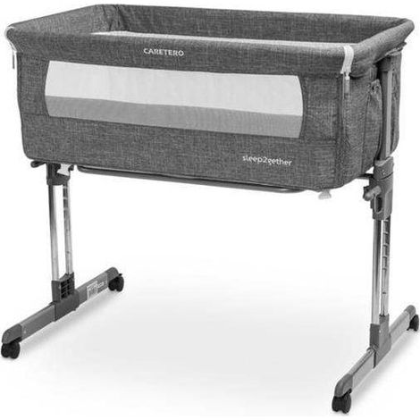 Caretero Beistellbett Sleep2Gether grau Aluminium verstellbar
