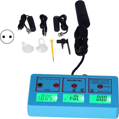 PH-118 Moniteur de qualité de l'eau multiparamètres, écran LCD rétroéclairé, testeur ORP, pH, EC, TDS, CF, TEMP, prise UE 220 V (1/5)