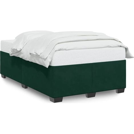 Lit double  Lit adulte  Cadre de lit sans matelas vert foncé 120x190 cm velours (1/5)