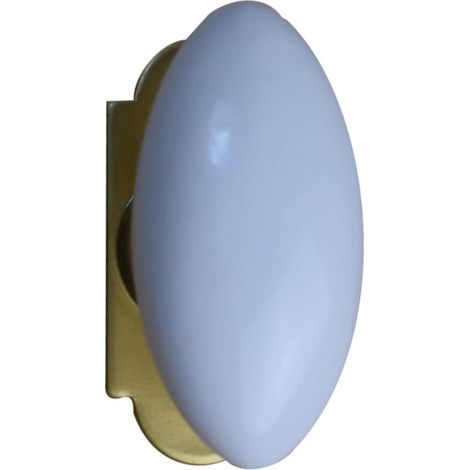 Quincadeco – Poignée de fenêtre ovale blanche en aluminium – Finition époxy résistante – Platine laiton poli verni – Adaptée pour fenêtres PVC, ALU, BOIS