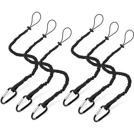 6 Pièce Cordon de Sécurité pour Travaux en Hauteur, Longe à Outils, Laisse à Outil de Sécurité Rétractable, Outil de Protection Contre Les Chutes, Limite de Poids Maximum10-15KG Longe de Sécurité (1/5)