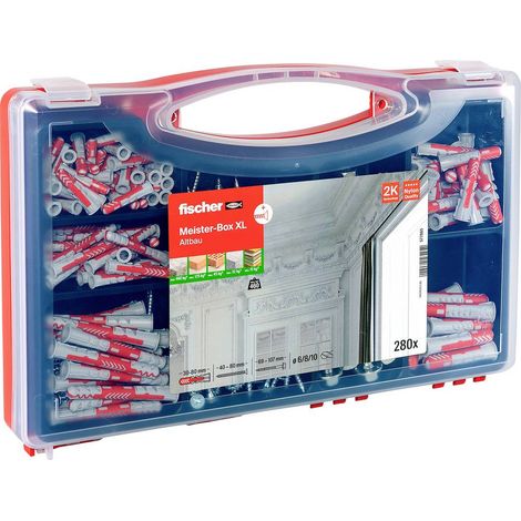 Fischer 577865 Meister-Box XL Altbau + S Boîte d'assortiment de chevilles 30 mm, 40 mm, 50 mm, 65 mm, 80 mm 280 parties (1/3)