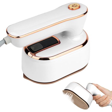 Mini-Dampfbügeleisen, 1000 W, Mini-Handdampfbügeleisen, tragbares Haushaltsdampfbügeleisen, faltbares Dampfbügeleisen, Reisebügeleisen für Zuhause und unterwegs, 20 Sekunden schnelles Aufheizen, Weiß (1/5)