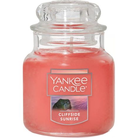 Candela Yankee Candle in barattolo piccolo, modello Cliffside Sunrise, 104 g