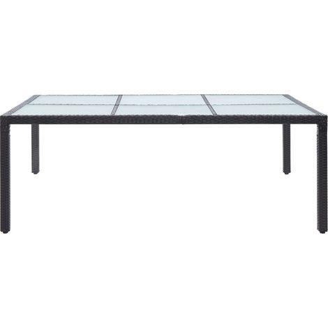 Table de jardin Table à dîner d'extérieur Noir 200x150x74 cm Résine tressée (1/5)