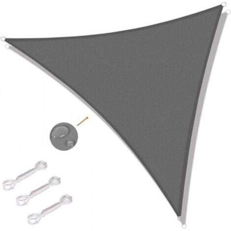 [NEVER USED] Grey - 4 x 4 x 4 m Triangular Shade Sail UV Protection Shade Cloth for Outdoors, Terraces, Gardens