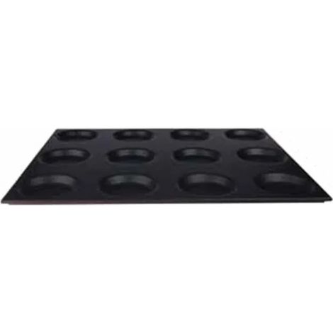 Teglia gastronorm antiaderente con 12 stampi diametro 12,5 cm53x65 hCm2