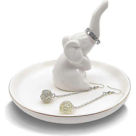 Plateau en céramique porte-bijoux éléphant (1/2)