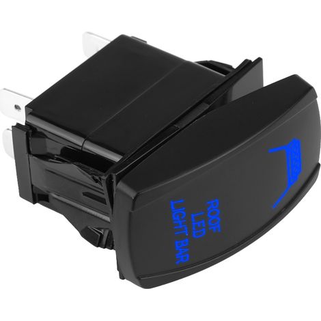 Phare LED barre laser 5 broches 12V/24V bleu avec interrupteur à bascule ON/OFF pour voiture camion bateau (1/5)