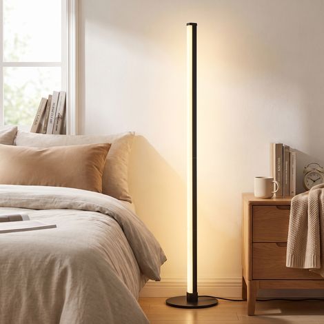 Lampadaire sur Pied Salon LED Dimmable 12W Lampe d'Ambiance 18 x 18 x 139,4 cm Noir (1/5)