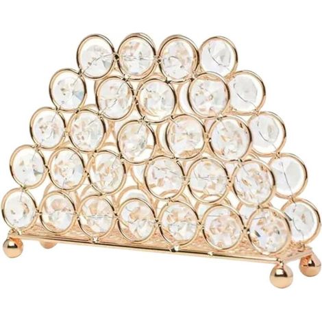 Eleganter, freistehender, moderner Handtuchhalter aus goldenem Kristall für Wohnzimmer, Badezimmer, Restaurant oder als Tischdekoration (1/4)
