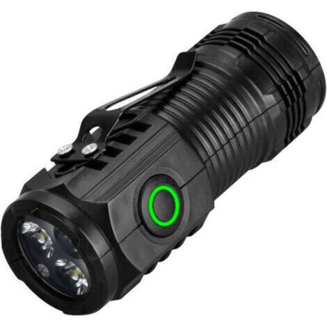 Mini lampe torche LED, lampe torche LED portable haute luminosité avec clip, 3 niveaux de luminosité, lampe de poche pour la maison, les urgences, le camping, éclairage spécial [Classe énergétique A] (1/4)