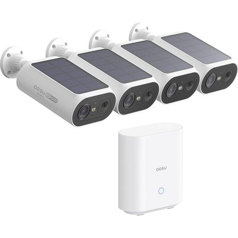 Aosu – Caméra de surveillance extérieure 3MP WiFi solaire – Vision nocturne couleur – Détecteur de mouvement – Boîtier IP65 résistant aux intempéries - AOSU 2 K