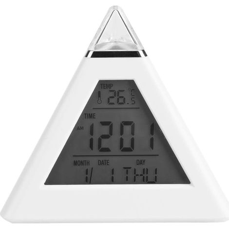 Wecker, LED-Farbwechsel, digitaler LCD-Wecker, Thermometer, Schreibtisch-Tischuhr
