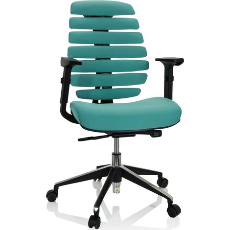 Bürostuhl / Drehstuhl ERGO LINE II Stoff türkis hjh OFFICE (1/5)