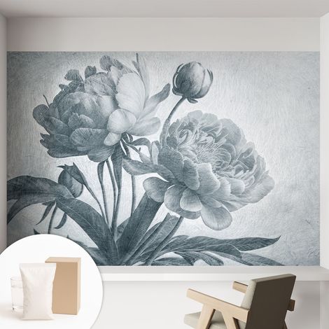 Papier peint intissé mural pour salon chambre à coucher tendance et originale - Colle incluse gratuite Chic floral 152x104 cm (1/5)