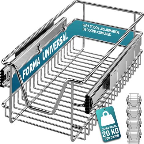 CASARIA® Cajón Telescópico Extraíble para Muebles Armarios de Cocina 30cm/40cm/50cm/60cm 30cm. Set of 4 (en)