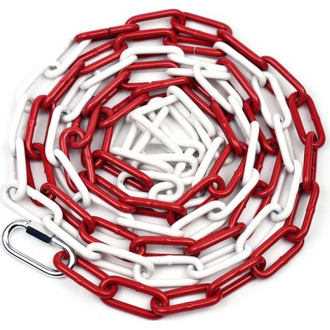 Chaîne d'Arrêt Rouge et Blanche Métal, 5 Mètre 5mm (1/5)